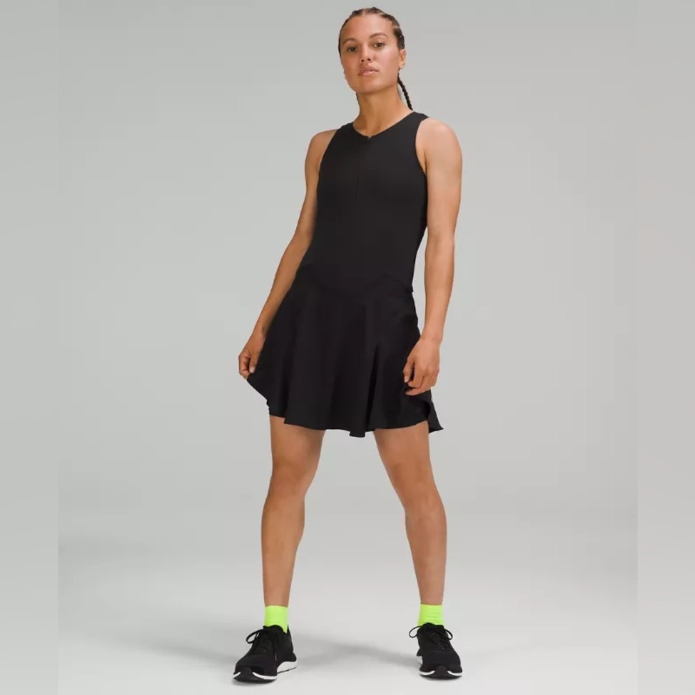 🎀New LULILEMON  Everlux black Short-Lined Tennis Tank Dress 8